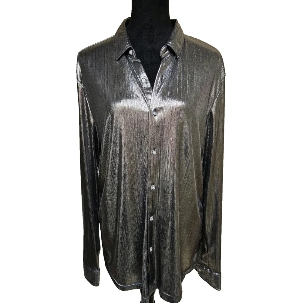 Shimmering Metallic Shirt- Size Small - Picture 7 of 16